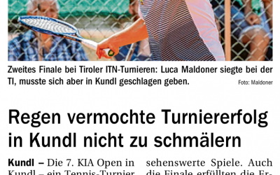 TT 2. September 2020: Regen vermochte Turniererfolg in Kundl nicht zu schmälern