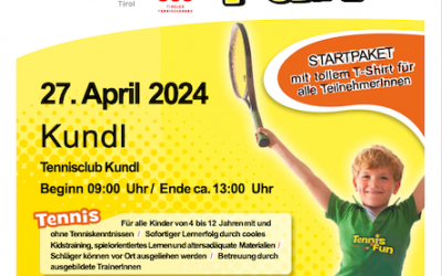 Tennis & Fun gastiert beim TC Kundl am 27. April